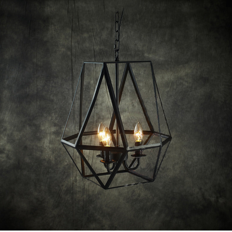 Mizell 3 - Light Dimmable Lantern Geometric Chandelier
