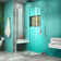 Unidoor Plus 33" W x 30.375" D x 72" H Frameless Pivot Rectangle Shower Enclosure with Fixed Panel