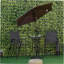 Ensemble de mobilier de patio extérieur 4 pièces Outsunny, 2 chaises pliantes, parasol à angle réglable, table de salle à manger en verre trempé texturé Wave, noir