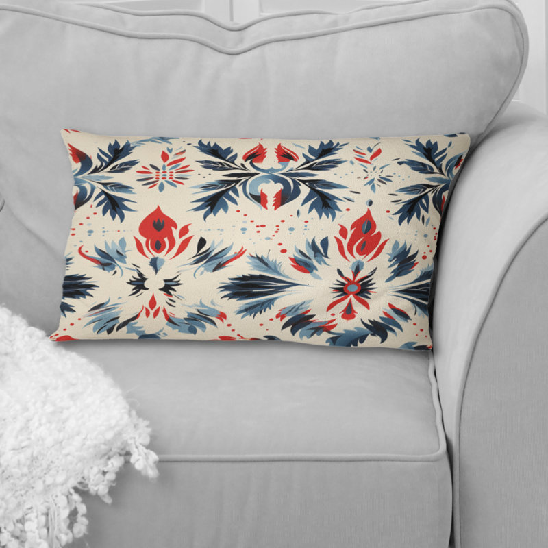 Coussin en polyester bleu Ikat Tribe Blend