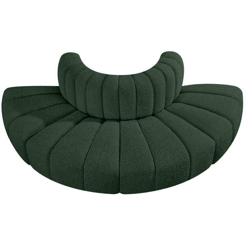 Canapé et méridienne rembourrés Iyleena, Tissu bouclé vert