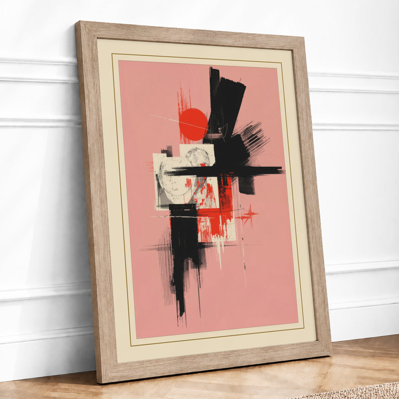 Geometric Abstraction Abstract - Framed Print, A2 - 59.4 x 42.0 cm, Oak