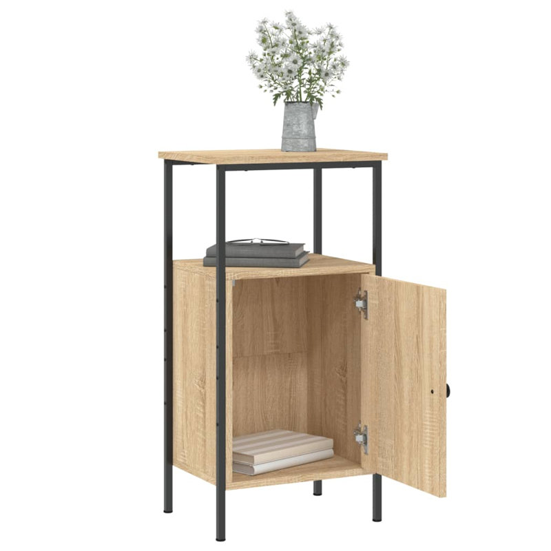 Hedger 41cm W Iron Bedside Table, Sonoma Oak, Set of 2