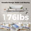 Bureau debout électrique en L à hauteur ajustable de 63 pouces avec tiroirs et tablette pour moniteur, bureau de coin ergonomique, avec crochets et gestion des câbles, blanc-952701781-952701783