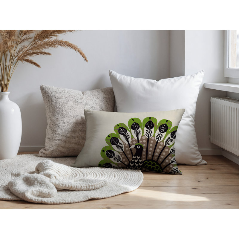 Oreiller rectangulaire réversible intérieur / extérieur Mota, Rectangle H 14 po x l 20 po, Chartreuse