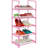 5-Tier Small Kids Shoe Rack Organizer, Pink Toddler Shoe Shelf Shoe Stand For Closet Narrow Space,Mini Shoe Storage Rack Short Shoe Tower
