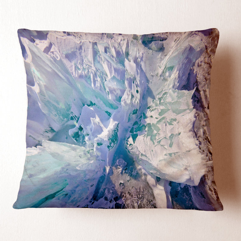 Blue Ice Hummocks Baikal - Coussin imprimé paysage, 16 po x 1 po, Coussin décoratif