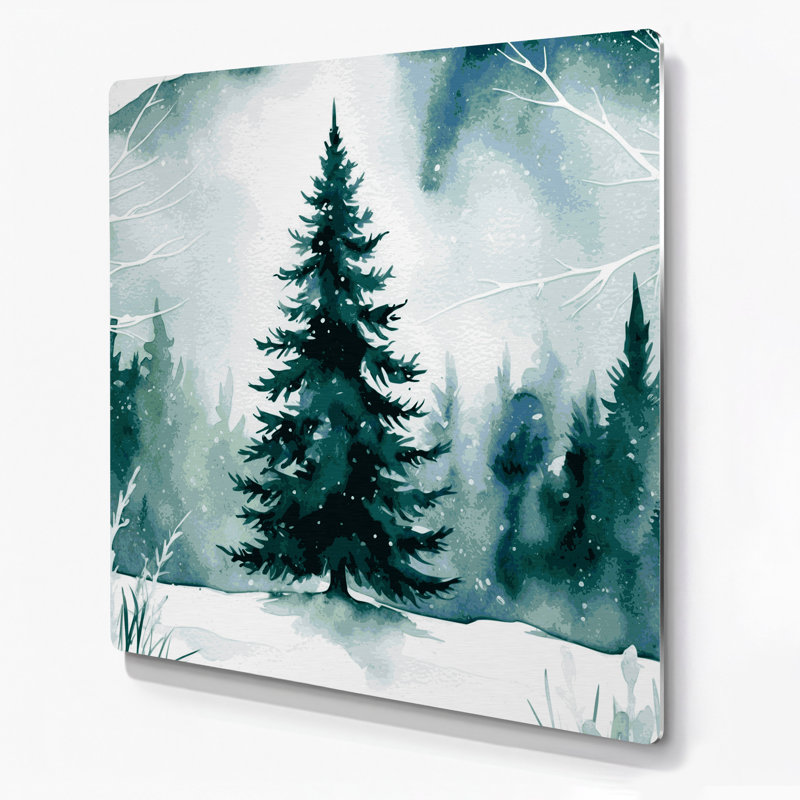 Art mural en métal bleu de Noël, H 12 po x l 12 po