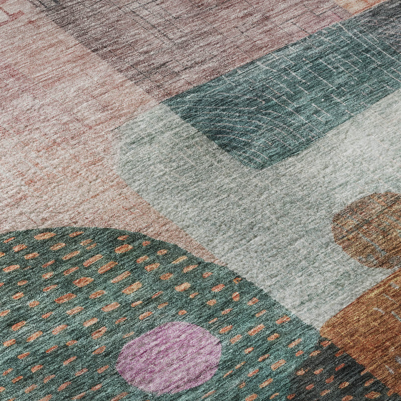 Premium Machine Washable Dilorenzo AMF1117 Geometric Rug, Round 8'