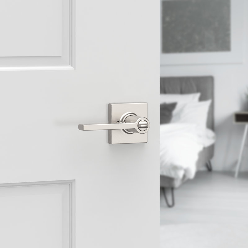 Levier de porte avec rosette Casey, Nickel satiné
