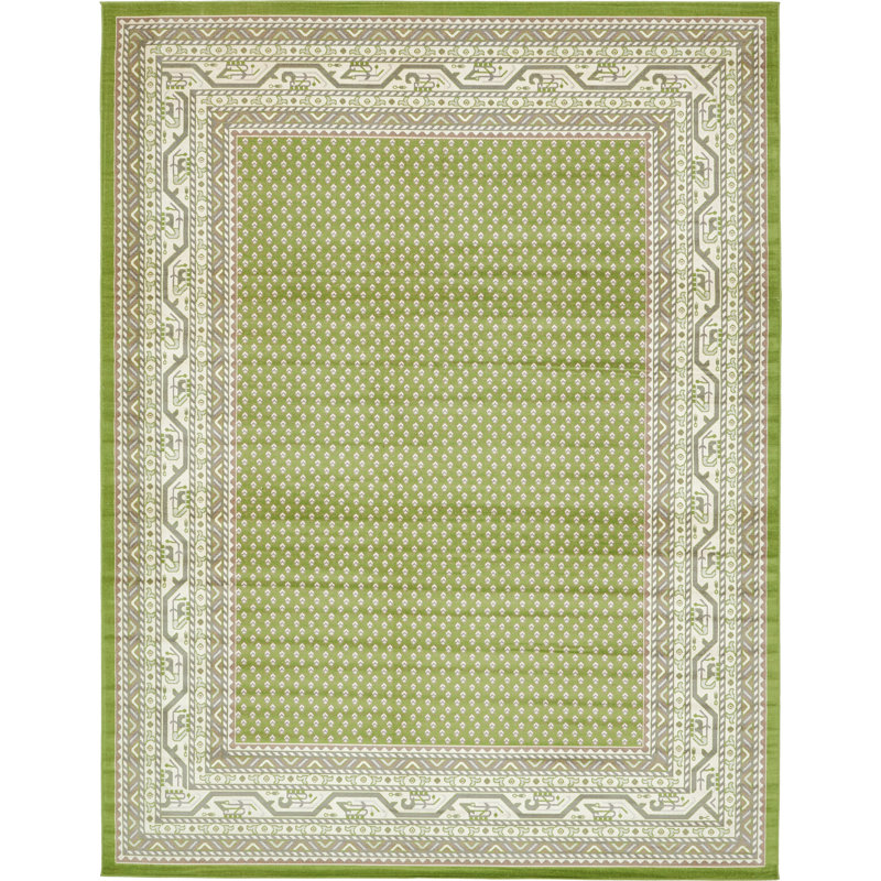 Swinson Geometric Area Rug, Rectangle 10' x 13'1", Green