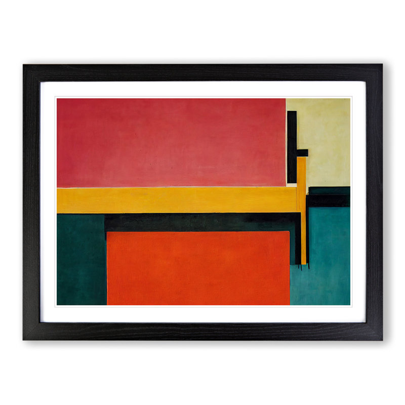 Impressive Abstract - Single Picture Frame Print, Black, 46cm H x 64cm W x 2cm D