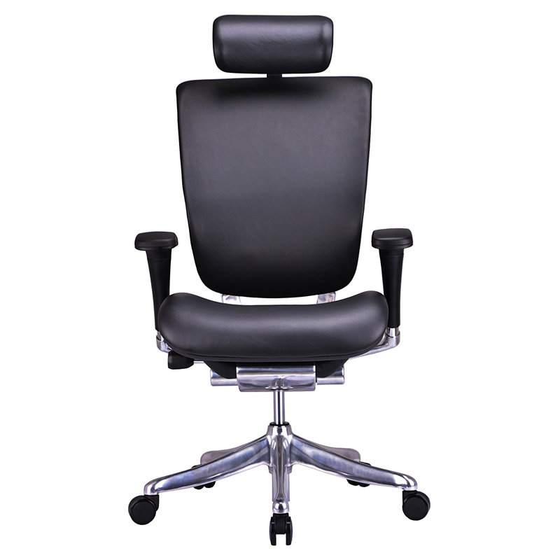 Ergonomic High Back Genuine Leather Executive Chair Fully Adjustable with Adj Lumbar Support