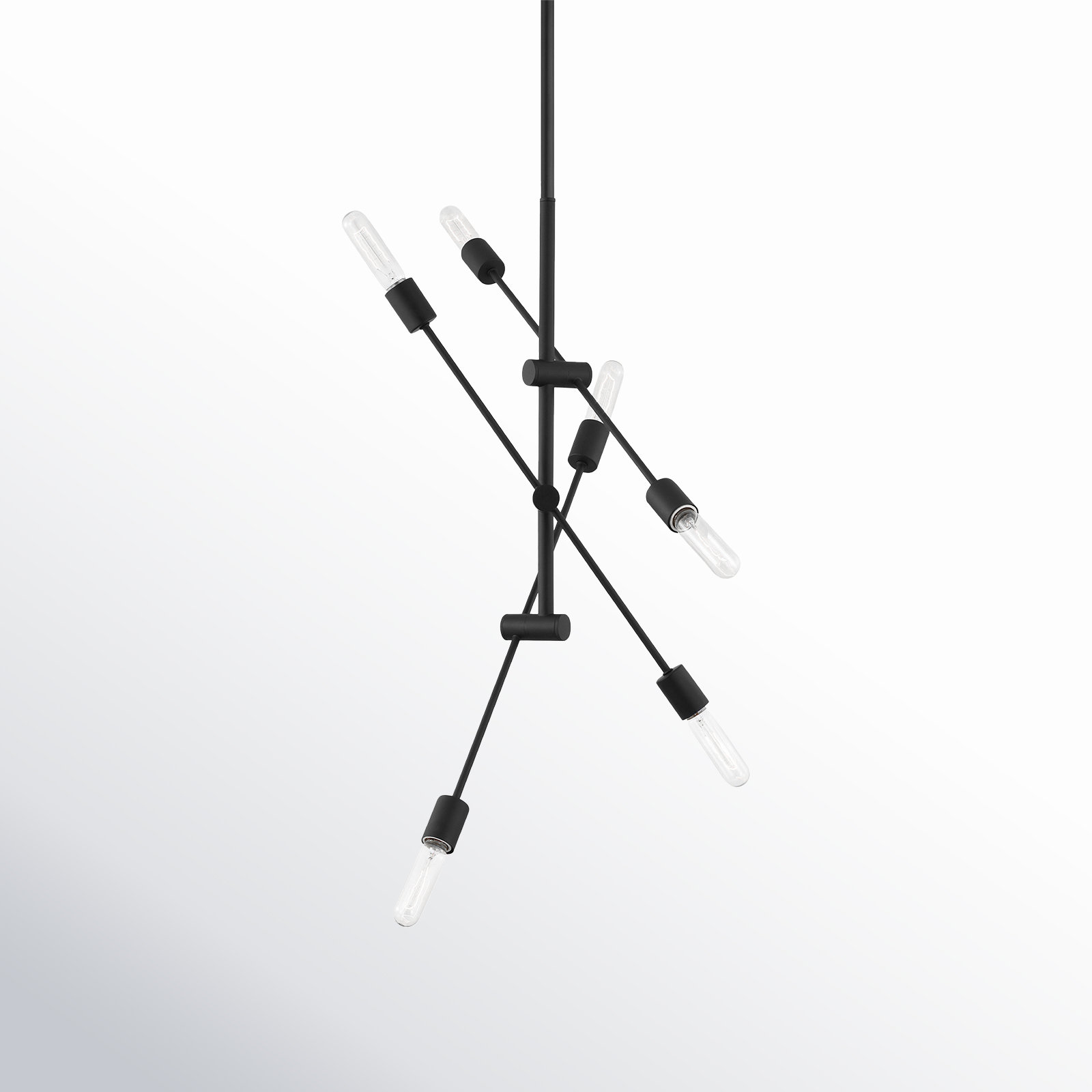 Leto 6-Light Steel Sputnik Chandelier, Midnight Black, 41" H x 35.25" W x 35.25" D