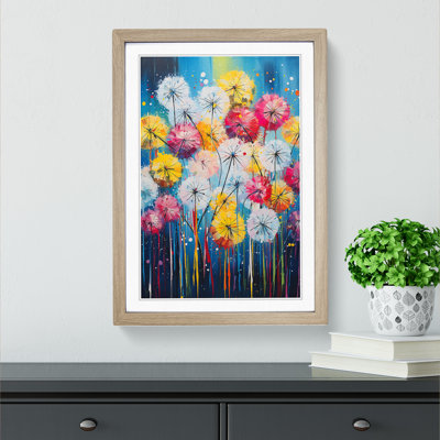 Dandelion Expressionism Art - Framed Print