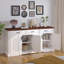 Table d'appoint cannelée 63 po, blanc, 4 portes, 3 grands tiroirs, commode de cuisine, tablettes réglables, poignées en métal, unité de rangement à bout rabattable, rangement spacieux, fonction coulissante en douceur-1467473595