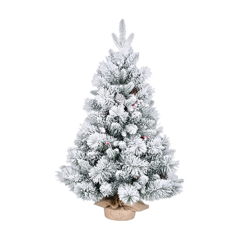 Arbre de Noël 3 pi avec pommes de pin et baies