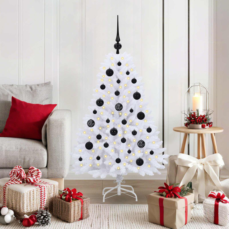 120cm H Lighted Artificial Christmas Tree, Black