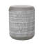  Table d'appoint d'extérieur en béton léger avec motif géométrique sculpté, table d'appoint de patio moderne, blanc