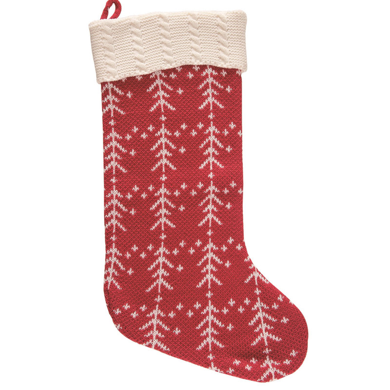  Polyester 19 in. Multicolor Christmas Plush Tree Pattern Stocking Set of 3
