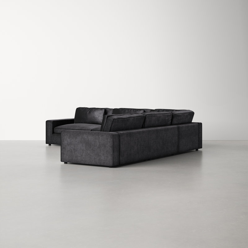 Loya Wide Corner Sectional, 33" H x 170" W x 131" D, Landale Charcoal, Left Arm Facing