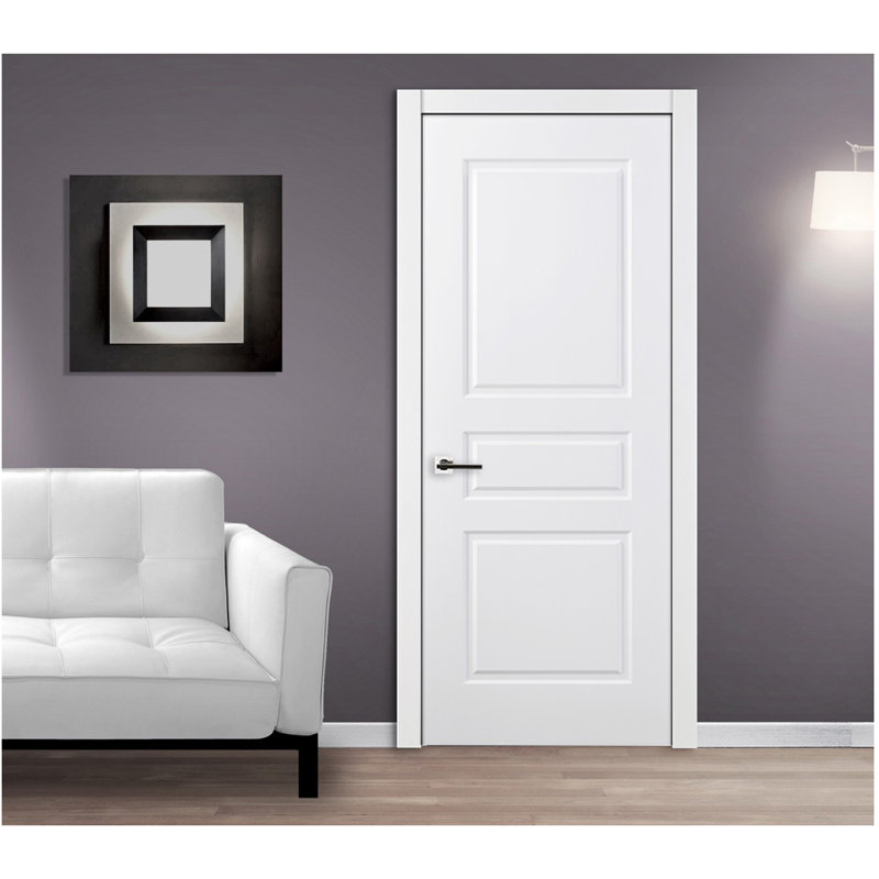 3 Panel White Laminate Interior Door Pre-Hung Left/Right, Droite, 35,75 po x 80 po 