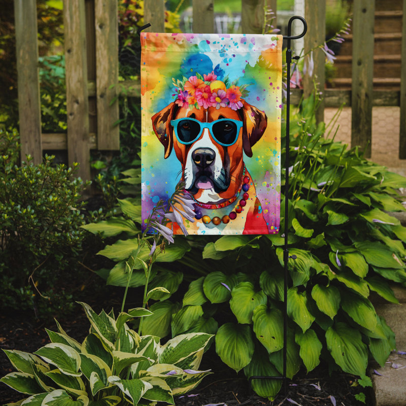 Drapeau de jardin Hippie Dawg, Boxer brun