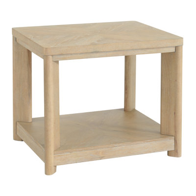 Ashal Solid Wood End Table with Storage