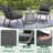 3 Pieces Rattan Wicker Outdoor Conversation Bistro Set,Grey-22750723