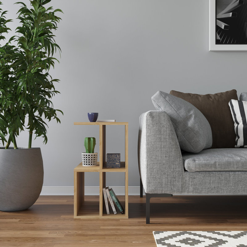 Floor Shelf End Table, Oak