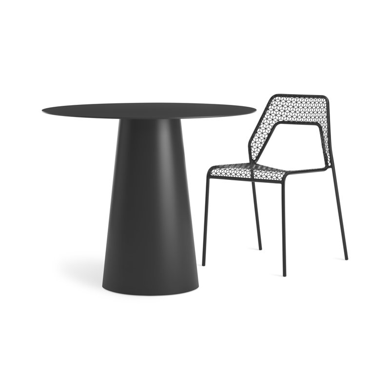 Circula Round Dining Table, Bar (40" Height), Oblivion, 36" W x 36" L