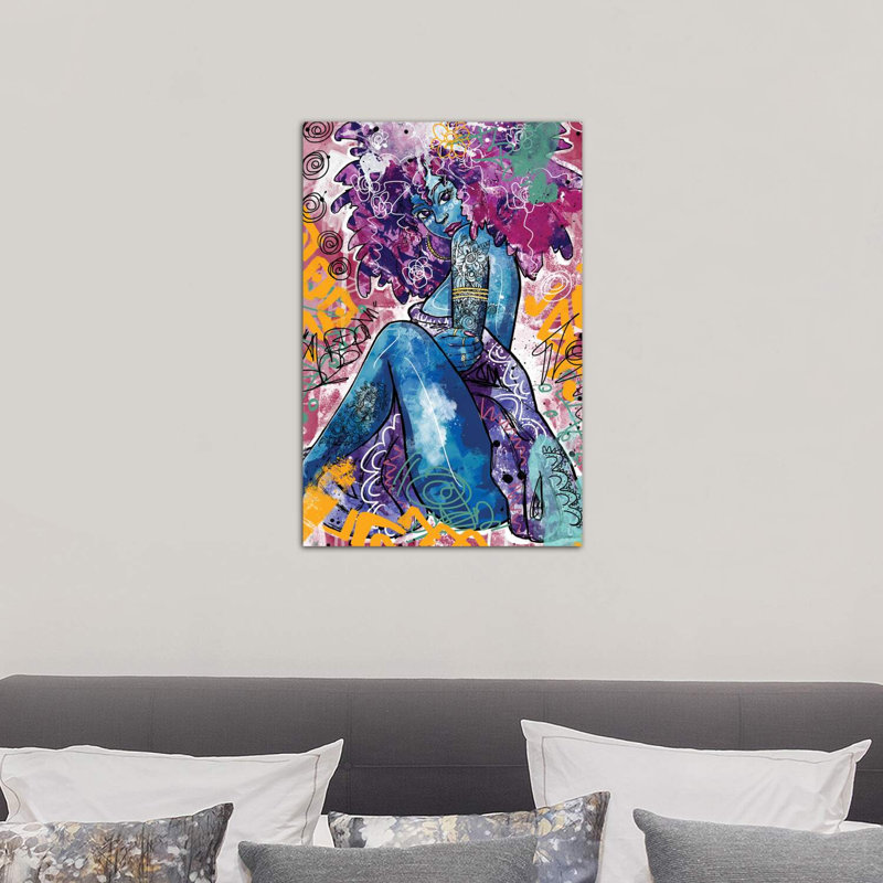 «Ife» par Justin Copeland, Toile tendue, H 26 po x l 18 po x P 1,5 po