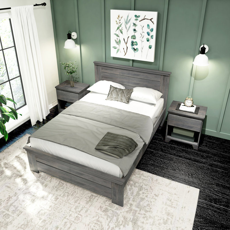  Ariarose Solid Wood Platform Bed, Driftwood, Full