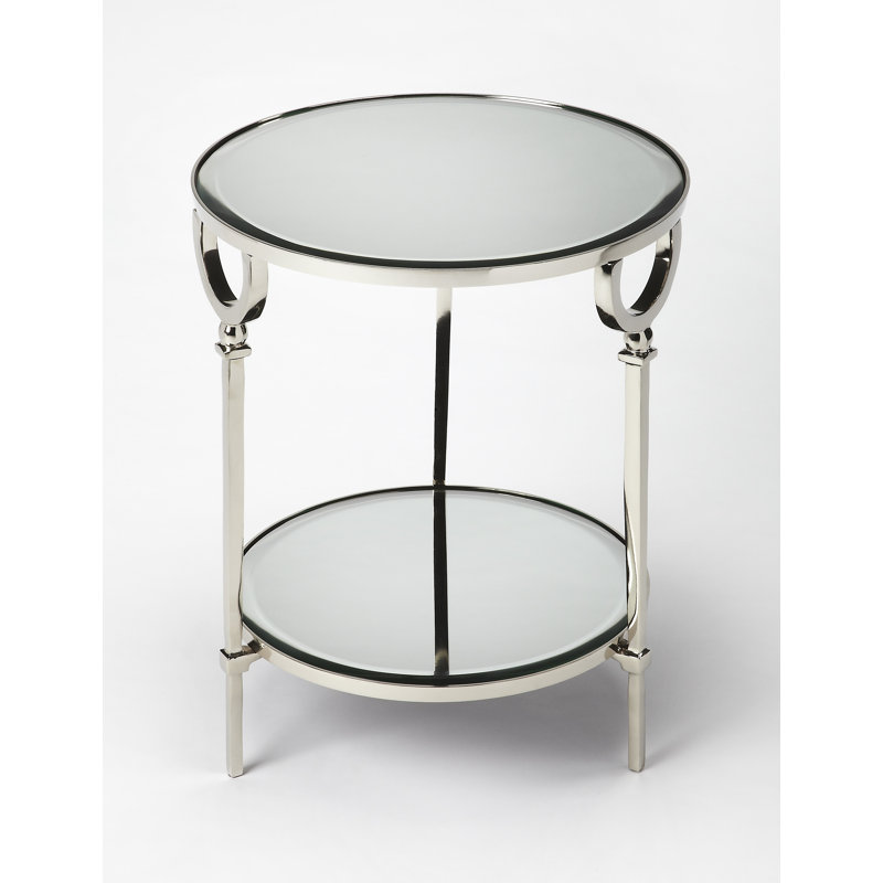 Jolene Metal & Mirrored Side Table