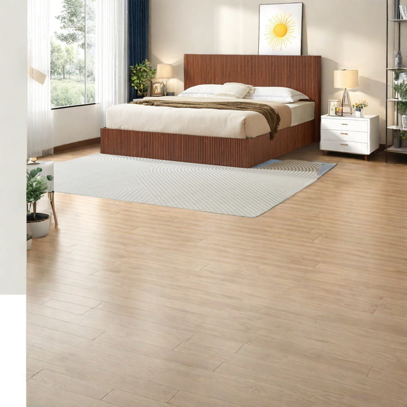 Très grand lit peu encombrant avec rangement, panneau de fibres à densité moyenne et fer, conception moderne en noyer pour la maison