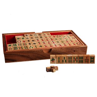 Lot - Chinese Bone Mounted Bamboo Mahjong Set and Similar Deck of Cards  (each encased)