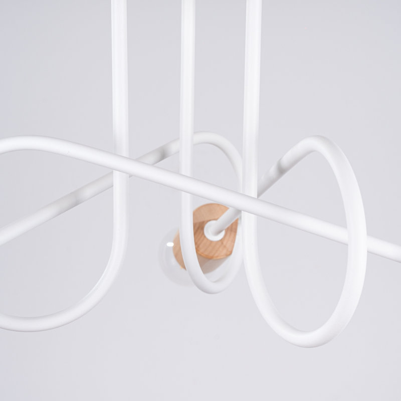 Chandelier, 26cm H x 56cm W x 14cm D, White, 3 Lights