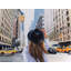Femme se rendant à New York | Scène décorative encadrée