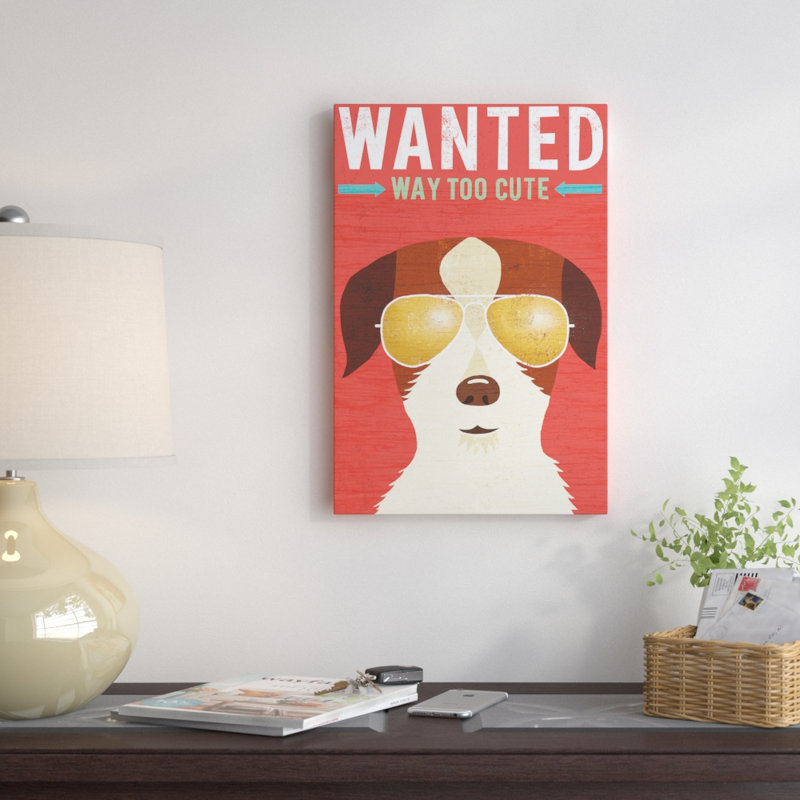 «Beach Bums Series: Terrier II», impression sur toile, H 26 po x l 18 po x P 1,5 po, Toile tendue, Pas de tapis