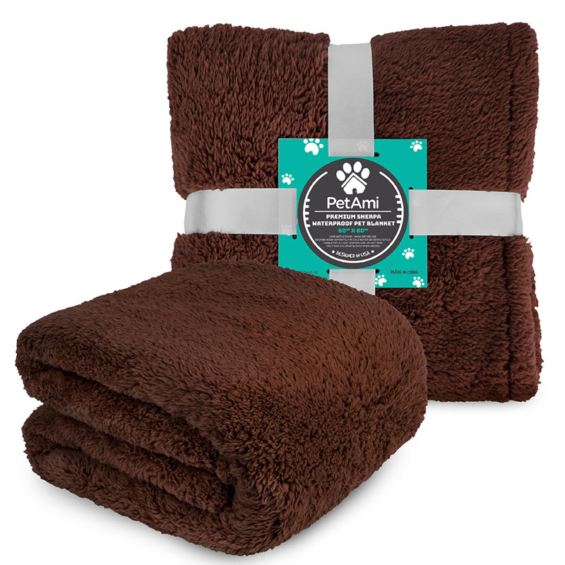 X-Large Brown Waterproof Sherpa Pet Blanket