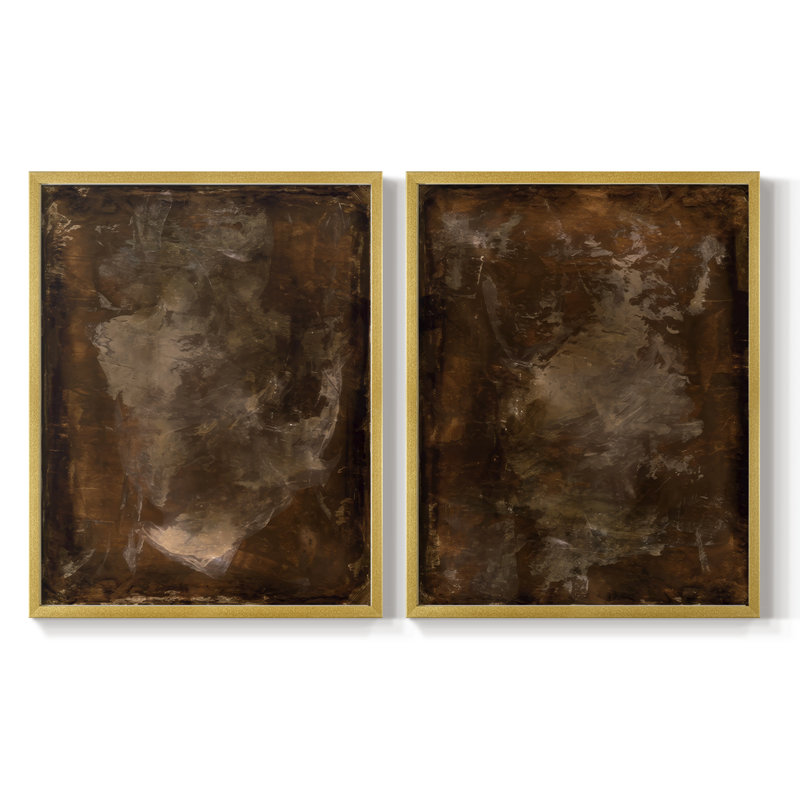 «Rusty Steel» I-Premium, reproduction encadrée - prête à être accrochée - aucun clou requis - aucun clou requis, Doré