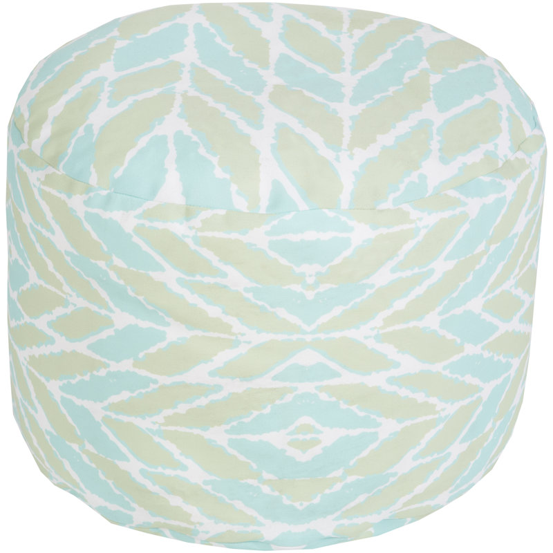 Upholstered Pouf, Light Green