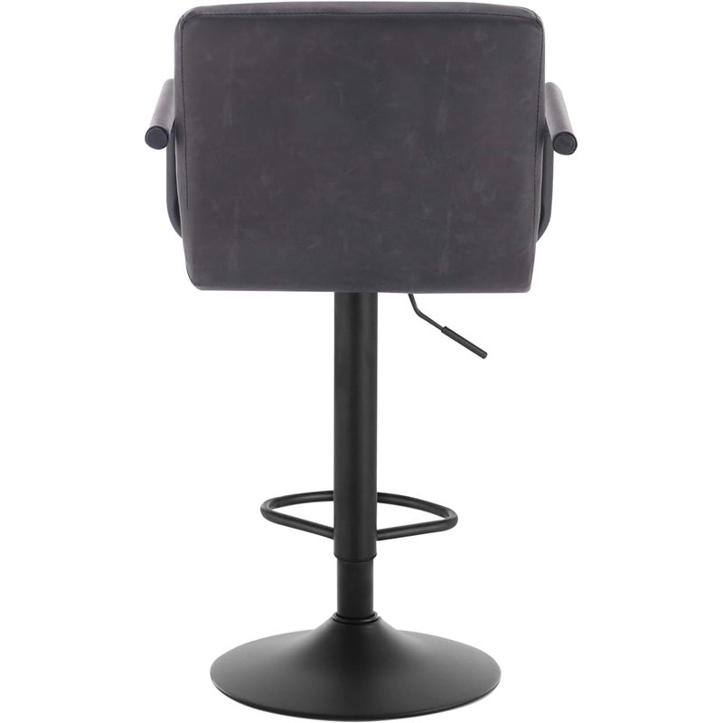 Merola Swivel Upholstered Adjustable Height Counter Stool with Metal Frame, Anthracite
