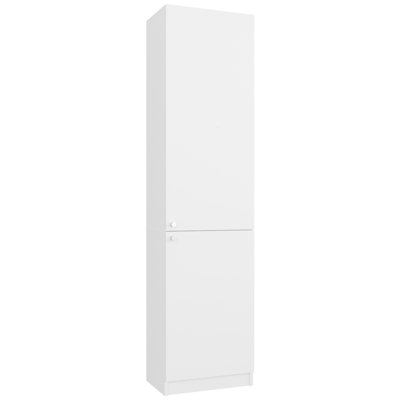 Modern White Particle Board Bookcase With Double Doors And 5 Shelves, Vertical Storage For Living Room, Office, Bedroom, 72.11 In Tall, 17.98 Wide, 12.51 Deep Bookcase, Doors, Storage, Bedroom