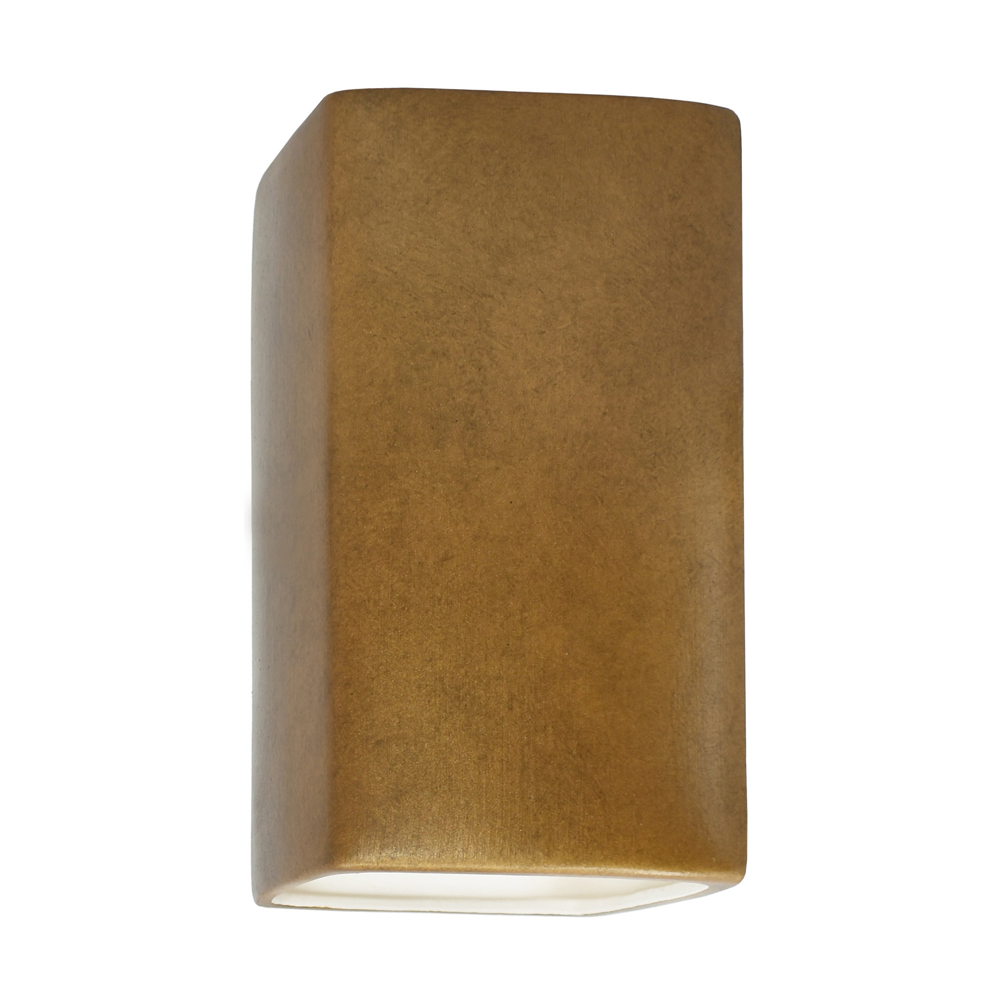Nomad Outdoor Ceramic LED Wall Light, Antique Gold, Integrated LED, 9.5" H x 5.25" W x 4.5" D