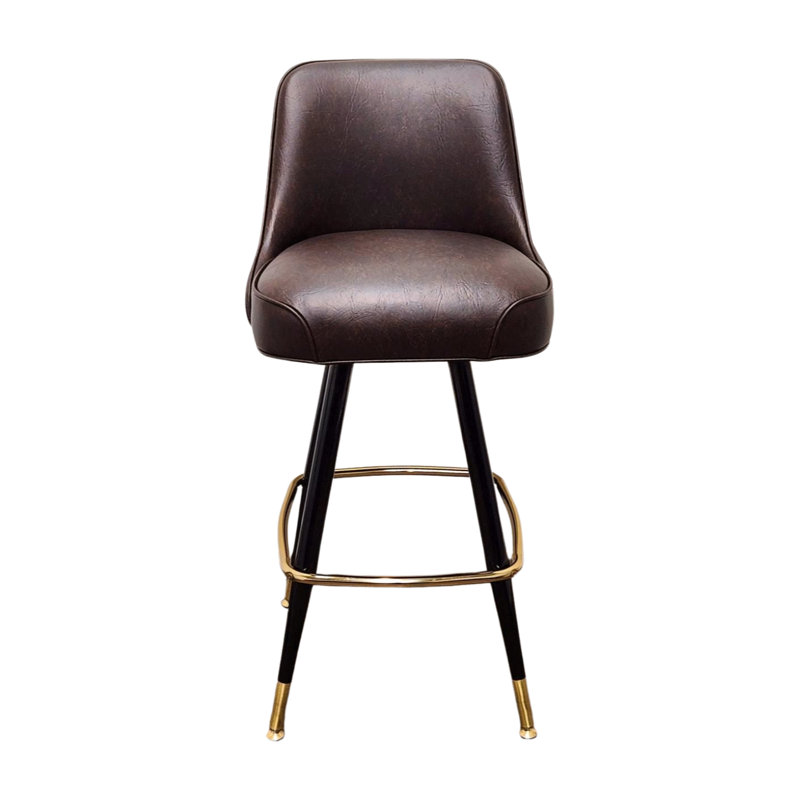 Tabouret de bar pivotant capitonné, Brun
