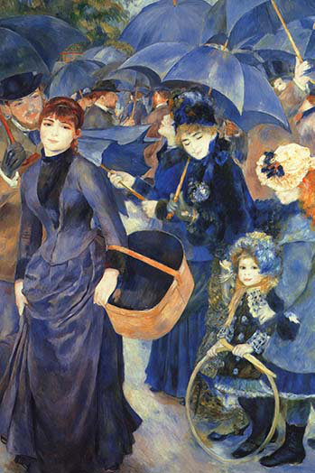 Les Para Pluies, reproduction d'art sur toile tendue, Unframed, H 36 po x l 24 po x P 1,5 po