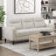 Canapé de style transitionnel avec revêtement en chenille taupe et sièges confort en bois massif 1pc