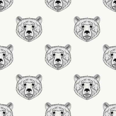 Panneau de papier peint amovible Keim Bear Animal