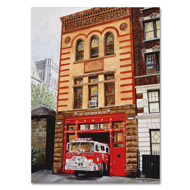 « fdny engine 47 », reproduction sur toile tendue, H 19 po x l 14 po